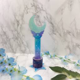Kawaii Washi Stand - Desk Accessory Magical Wand Star Tape Holder Constellation Cute Moon Ellyonart - thumbnail 2