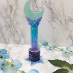 Kawaii Washi Stand - Desk Accessory Magical Wand Star Tape Holder Constellation Cute Moon Ellyonart - thumbnail 3