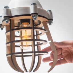 No.20 Industrial Lighting - 3D Printing Lasercutted Wood White Hanging Lamp Dutch Design - thumbnail 4