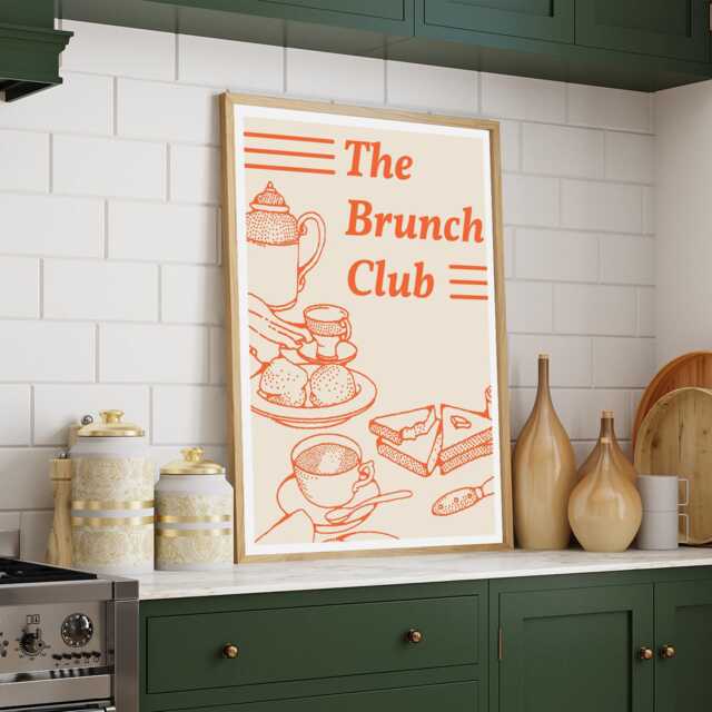 Brunch Club 05 Poster Brunch Quote Print, Kitchen Decor, Trendy Home Food Lover Gift, Lover, Modern Wall Art, Cool Prints - image 1