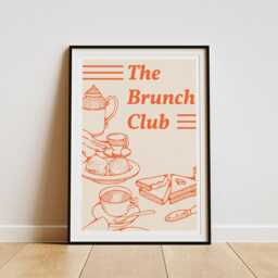 Brunch Club 05 Poster Brunch Quote Print, Kitchen Decor, Trendy Home Food Lover Gift, Lover, Modern Wall Art, Cool Prints - thumbnail 2