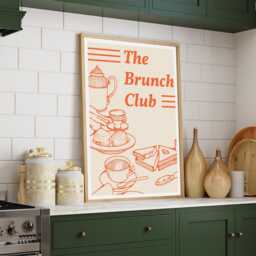 Brunch Club 05 Poster Brunch Quote Print, Kitchen Decor, Trendy Home Food Lover Gift, Lover, Modern Wall Art, Cool Prints - thumbnail 1