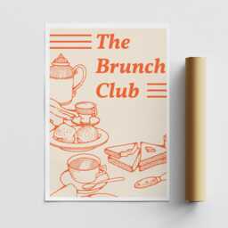 Brunch Club 05 Poster Brunch Quote Print, Kitchen Decor, Trendy Home Food Lover Gift, Lover, Modern Wall Art, Cool Prints - thumbnail 3