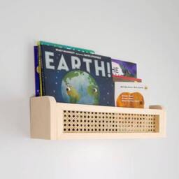 Montessori Bookshelf - Rattan Nursery Shelf Shelves - thumbnail 2
