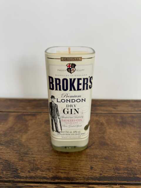 Broker's Gin Bottle Candle - Lemongrass & Ginger Scented Soy Wax - image 1
