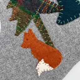 Personalized Woodland Fox Christmas Stocking Rustic Wool Decor - thumbnail 3
