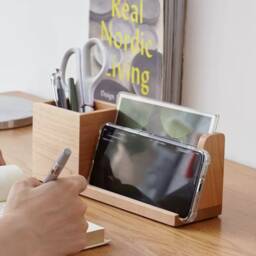 Personalized Pen Holder Photo Frame, Wood Desk Organizer With Phone Stand, Pencil Cup, Custom Office Organizer, Gift For Graduation, Team - thumbnail 3
