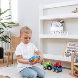 Wall Bookcase For Kids Room, Front Facing Selve Serve Wooden Montessori Bookshelf Nursery, Vertical Shallow Shelf Books Storage - thumbnail 4