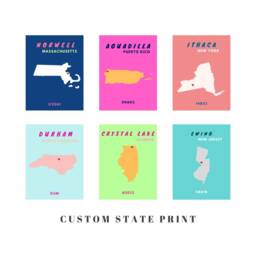 Custom State Preppy Posters Physical Print - Trendy Wall Decor College Town Digital Hometown - thumbnail 1
