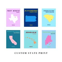 Custom State Preppy Posters Physical Print - Trendy Wall Decor College Town Digital Hometown - thumbnail 2