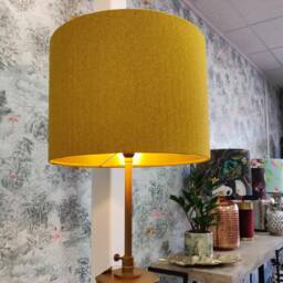 Mustard Yellow Lampshade in Herringbone Tweed & Gold Lining - thumbnail 3