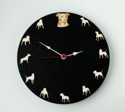 Pitbull Portrait Wood Clock - Family Dog Wall Decor