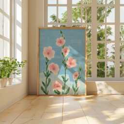 Pink Wildflower Poster, Botanical Wall Art, Floral Nature Print - thumbnail 4