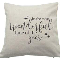 Christmas Cushion Cover, It's The Most Wonderful Time Of Year, Home Decoration Cover Only - thumbnail 2