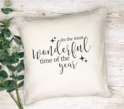 Christmas Cushion Cover, It's The Most Wonderful Time Of Year, Home Decoration Cover Only - thumbnail 1