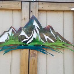 Mountain Scene Metal Wall Art, Cabin D??cor, Life, Life - thumbnail 2
