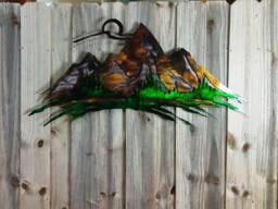 Mountain Scene Metal Wall Art, Cabin D??cor, Life, Life - thumbnail 1