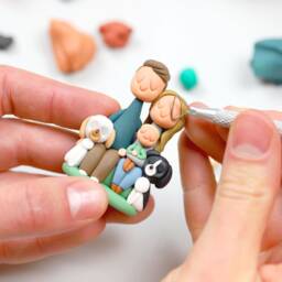 Christmas Couple Figurine - Clay Figures & Dog Portrait - thumbnail 3