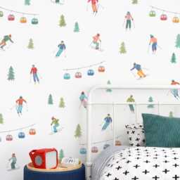 Ski Wall Decals - Removable, Reusable Stickers Lift Art, Nursery Decor, Kids Room - thumbnail 1