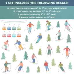 Ski Wall Decals - Removable, Reusable Stickers Lift Art, Nursery Decor, Kids Room - thumbnail 2