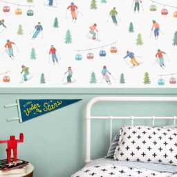 Ski Wall Decals - Removable, Reusable Stickers Lift Art, Nursery Decor, Kids Room - thumbnail 4