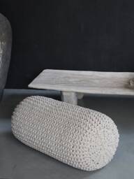 Chunky Knit Bolster Footrest Scandinavian Home Decor - thumbnail 3