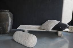 Chunky Knit Bolster Footrest Scandinavian Home Decor