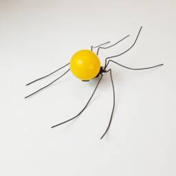 Yellow 1 Pool Ball Spider Repurposed Art, Free Shipping in Us - thumbnail 2