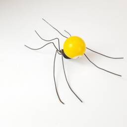 Yellow 1 Pool Ball Spider Repurposed Art, Free Shipping in Us - thumbnail 3