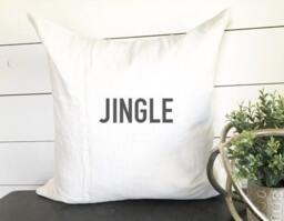 Jingle Pillow Cover, 18 X Christmas Pillow, Holiday Decor, Decor Gift - thumbnail 1