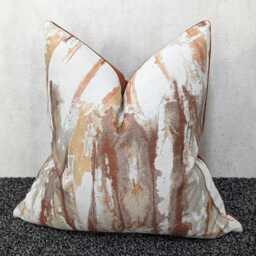 Harlequin Takara Terracotta Rust Ink Splash Cushion Cover Handmade Throw Pillow Designer Home Decor Only - thumbnail 2