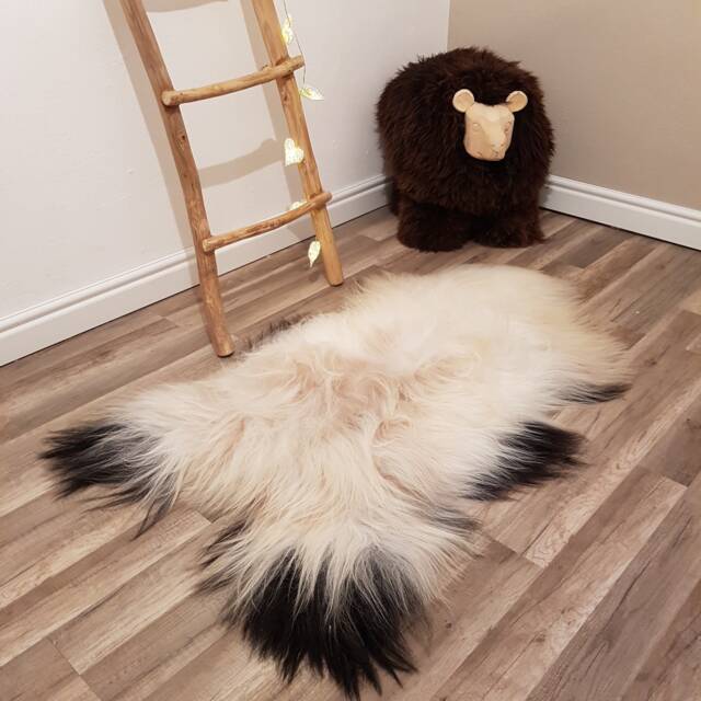 Natural Color Genuine Sheepskin Rug 100% Sheep Skin Leather Decorative Rug Comfy, Area Rugs Carpet Outdoor Throw - image 1