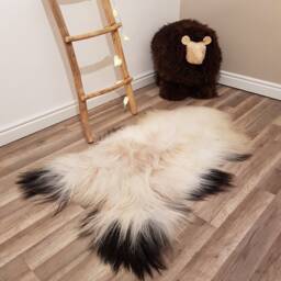 Natural Color Genuine Sheepskin Rug 100% Sheep Skin Leather Decorative Rug Comfy, Area Rugs Carpet Outdoor Throw - thumbnail 1