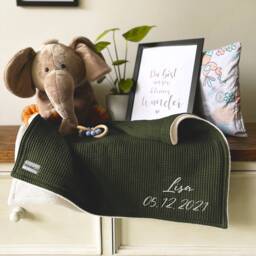 Baby Blanket With Name in Forest/Sand White - 70 X 100 cm - thumbnail 1