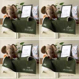 Baby Blanket With Name in Forest/Sand White - 70 X 100 cm - thumbnail 2