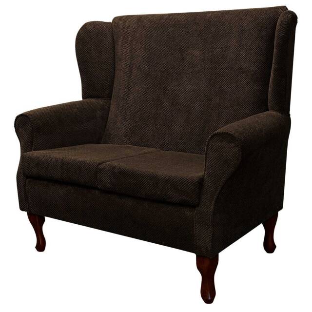 Handmade Westoe Wingback Sofa Chocolate Brown Velvet 2-Seater - image 1