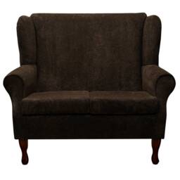 Handmade Westoe Wingback Sofa Chocolate Brown Velvet 2-Seater - thumbnail 2