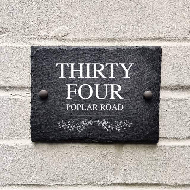 Rustic Slate House Sign Farmhouse Plaque Door Number 15 X 20cm - image 1