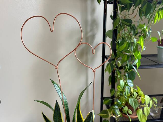 Copper Heart Plant Trellis With Optional Crystal - image 1