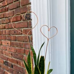 Copper Heart Plant Trellis With Optional Crystal - thumbnail 2