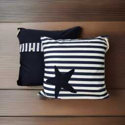 Cushion Cover Maritime Starfish Blue Striped 40x40cm - thumbnail 2