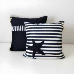 Cushion Cover Maritime Starfish Blue Striped 40x40cm - thumbnail 3