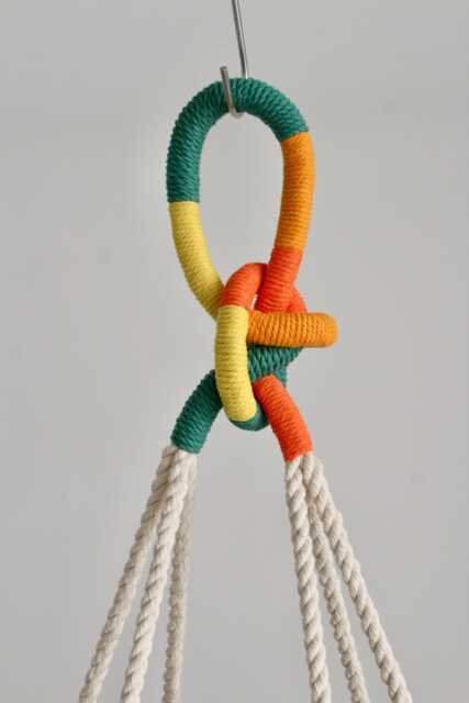Handmade Color Block Macrame Plant Hanger 37 - image 1