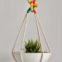 Handmade Color Block Macrame Plant Hanger 37 - thumbnail 4