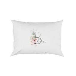 Personalised Gentle Botanical Blush Pink Name Initial Letter Soft Pillowcase Pillow Case Cover Novelty Gift Bedroom Bed Decoration - thumbnail 3