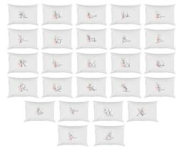 Personalised Gentle Botanical Blush Pink Name Initial Letter Soft Pillowcase Pillow Case Cover Novelty Gift Bedroom Bed Decoration - thumbnail 1