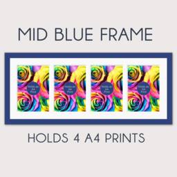 Multi Photo Frame To Hold 4 A4 Certificates Or Prints - Rainbow Colours Blue/Mid-Blue/Navy - thumbnail 1