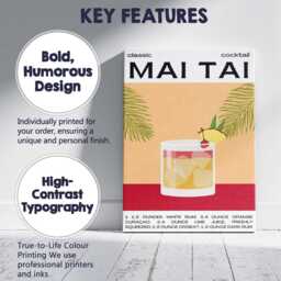 Classic Mai Tai Cocktail Recipe Kitchen Poster Canvas Wall Art Print Decor Picture Ready To Hang - thumbnail 2