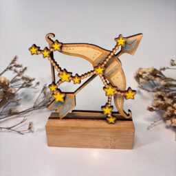 Sagittarius Wooden Keepsake Figure - Zodiac Gift Display Handmade & Customizable Theme Astrology Lovers Constellation - thumbnail 1
