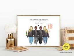 Personalized Sister 18Th Birthday Print Friendship Portrait Gift - thumbnail 1